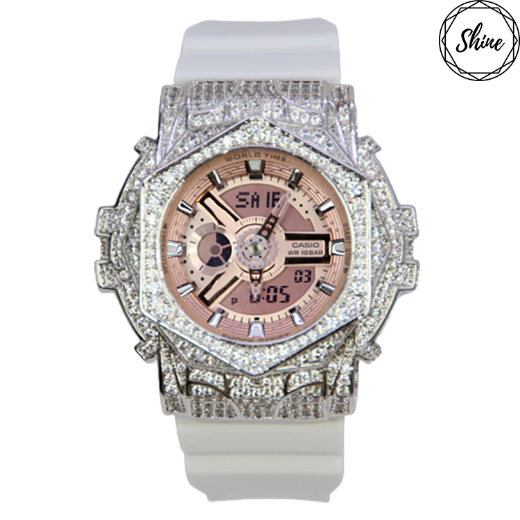 銀色 改裝手錶 BA-110-7A1 - 玫瑰