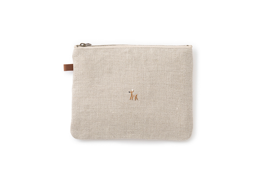 中川政七商店 - 鹿家族麻質收納包 大 原色