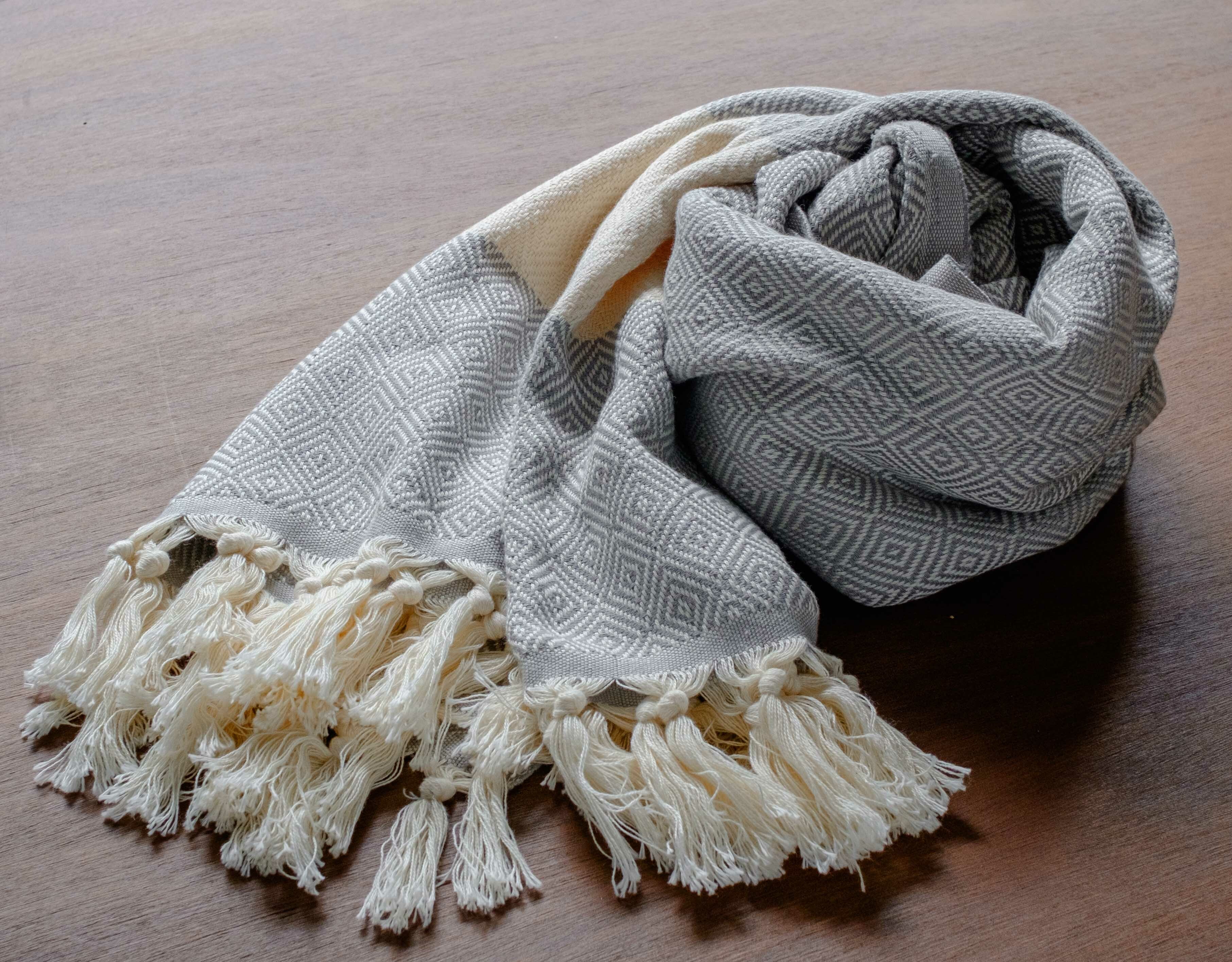布爾丹手工織巾｜日子－灰｜土耳其