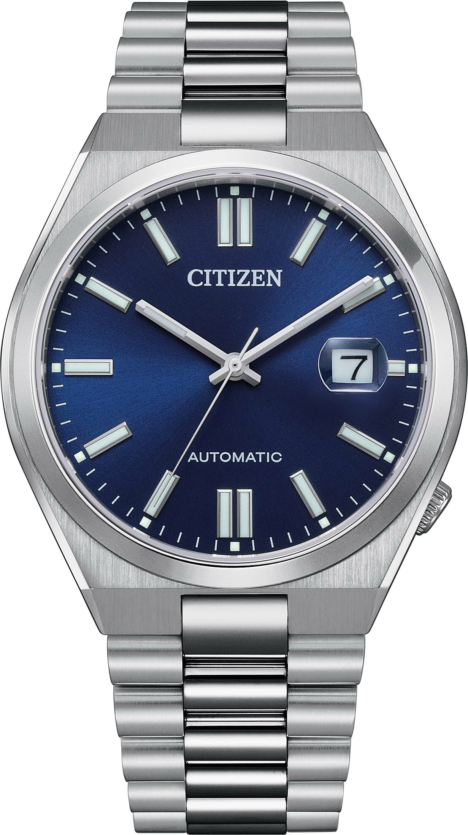 萬年鐘錶 - Citizen 星辰錶 深藍色面盤自動上鍊機械男錶  NJ0150-81L  錶徑40MM
