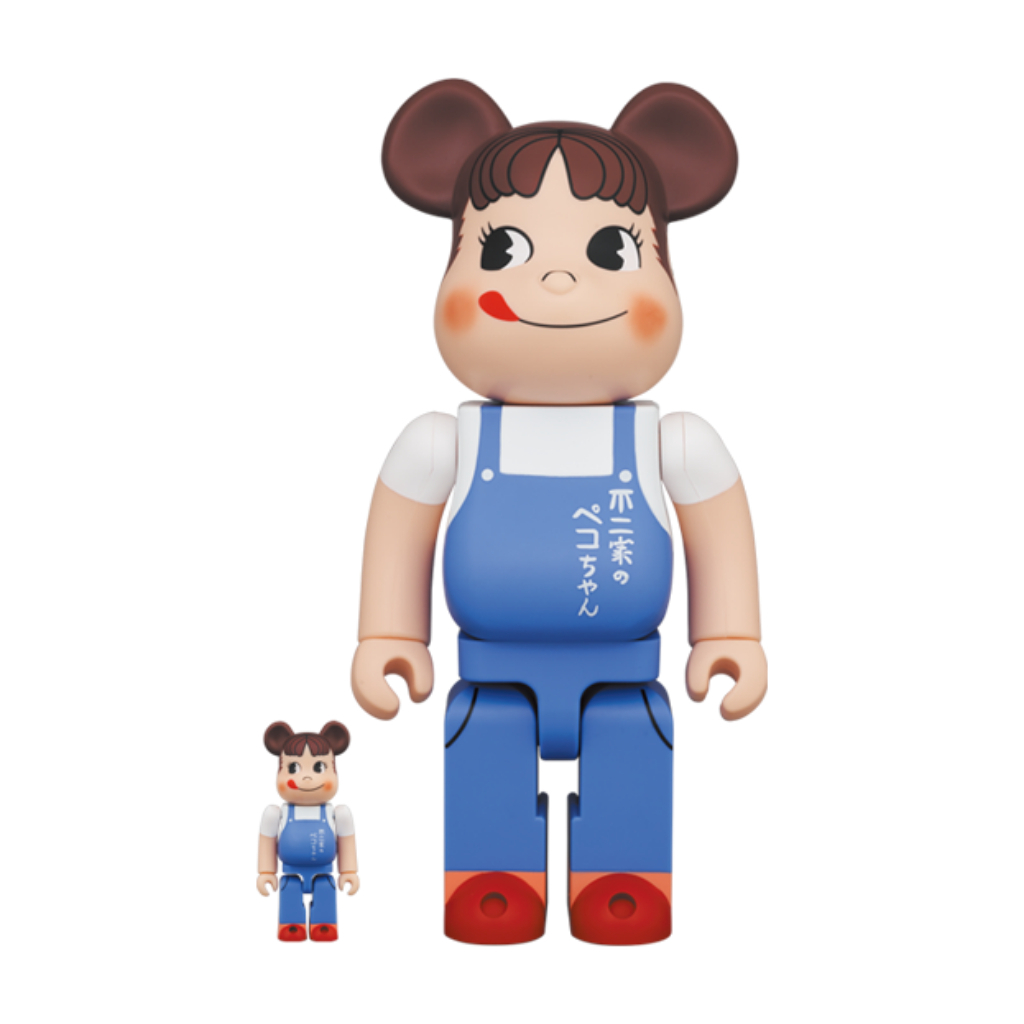 Be@rbrick 工裝牛奶妹 ペコちゃん The overalls girl 100％ ＆ 400％