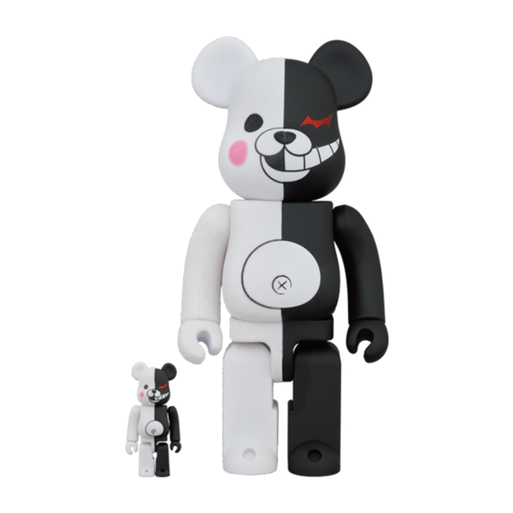 Be@rbrick  MONOKUMA 槍彈辯駁 黑白熊 彈丸論破 400%& 100%