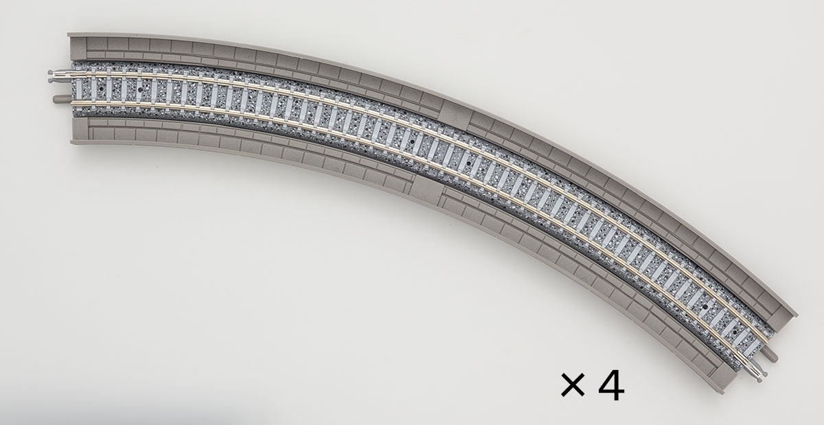 Tomix 1872 N規 HC317-45-PC 高架彎軌 4入