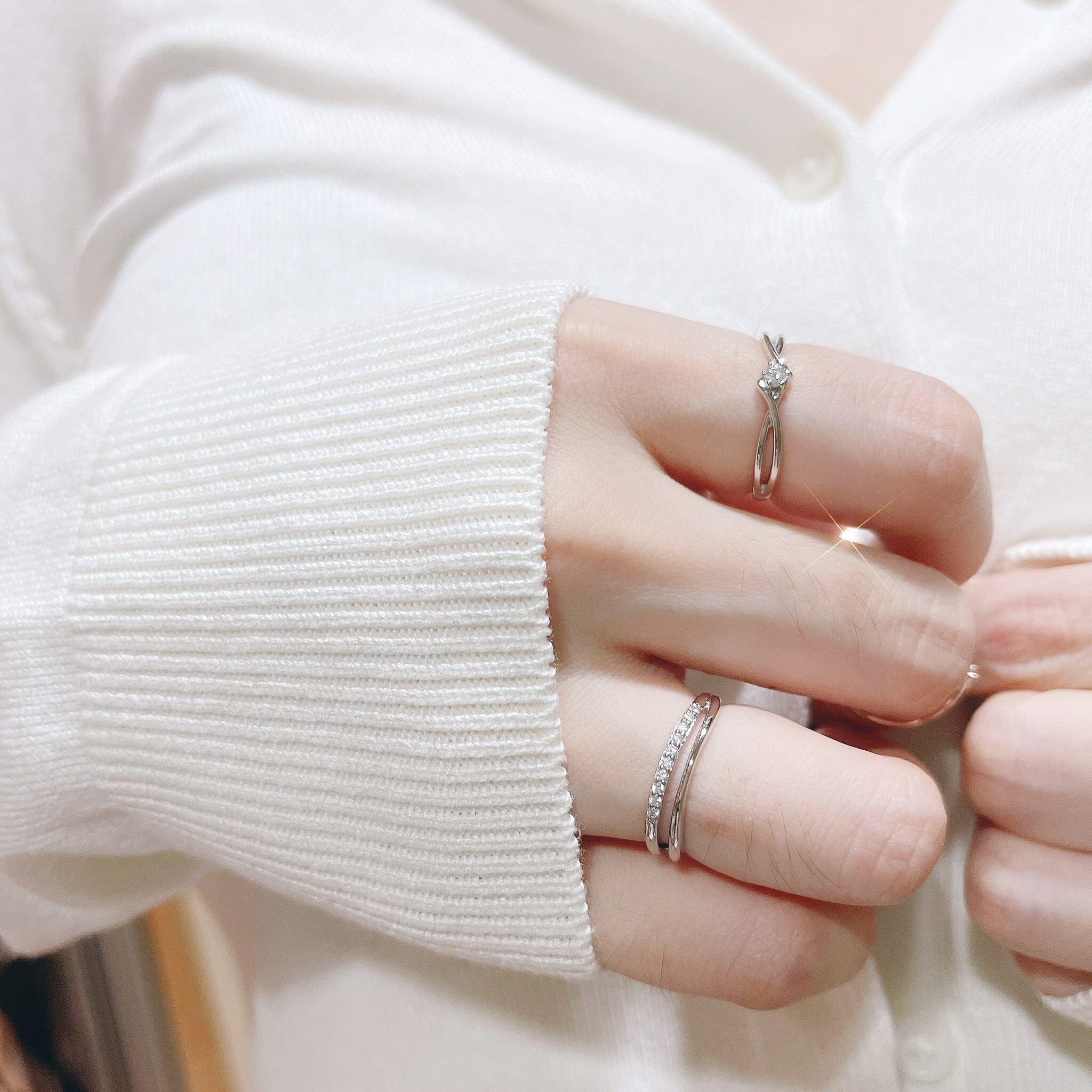 時髦人雙層 純銀戒指