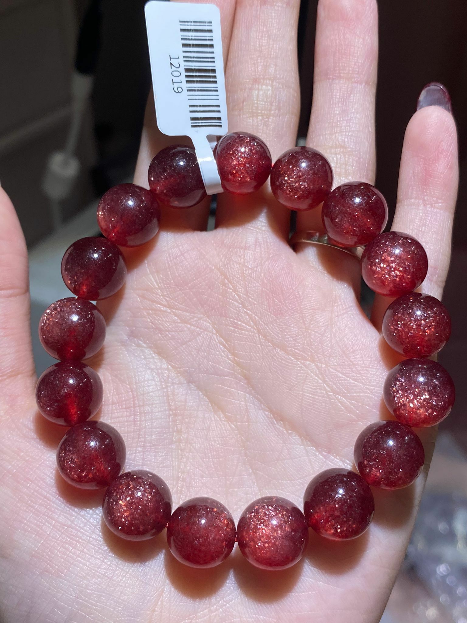 鴿血深紅星光草莓晶