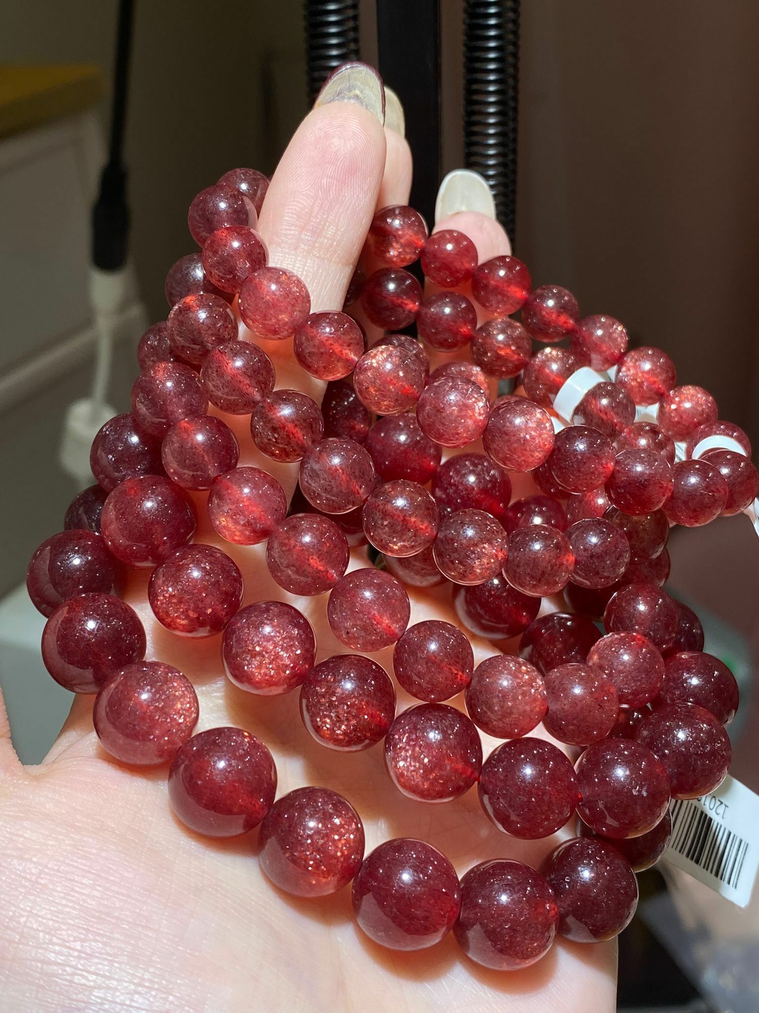 鴿血深紅星光草莓晶