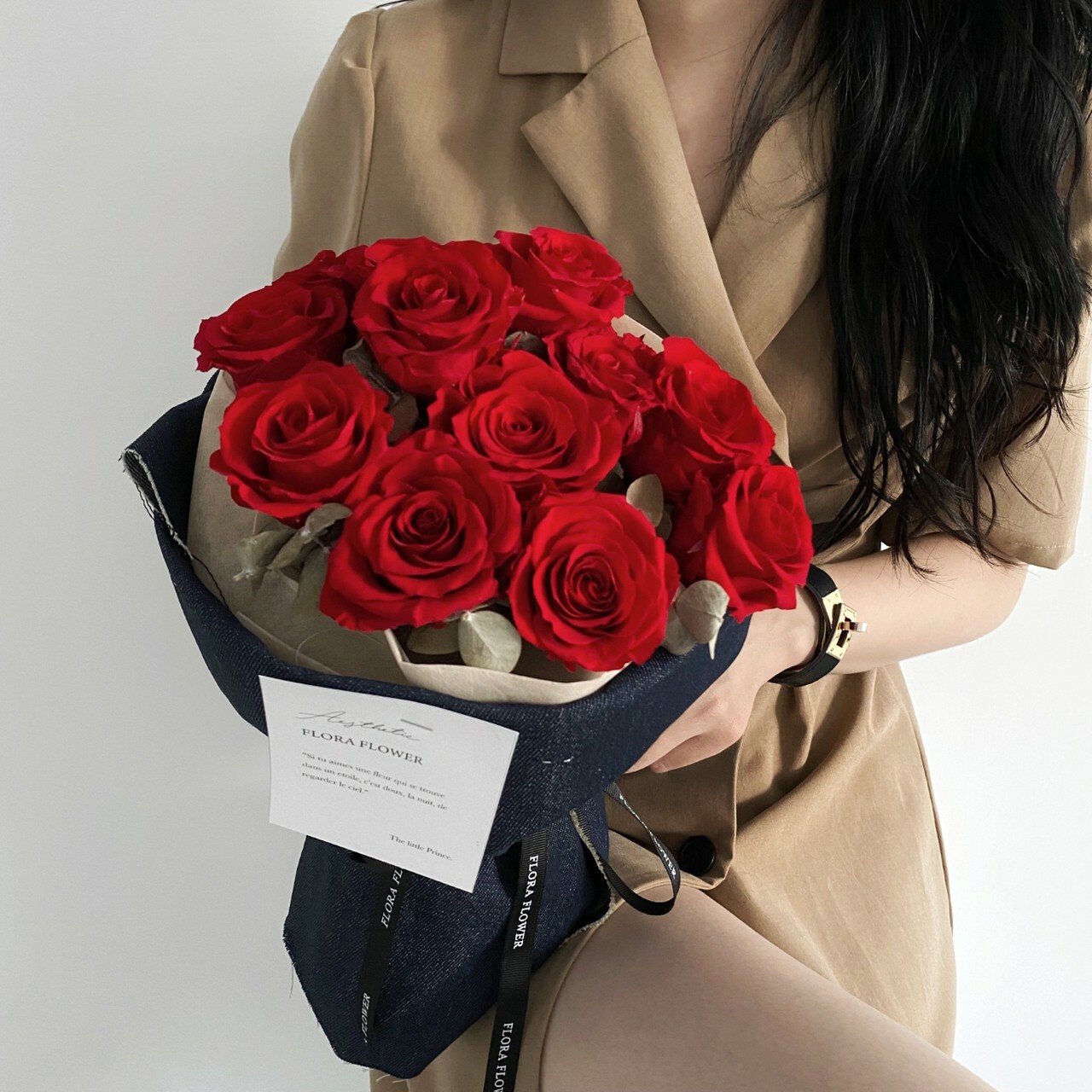 俄羅斯永生花束-牛仔布