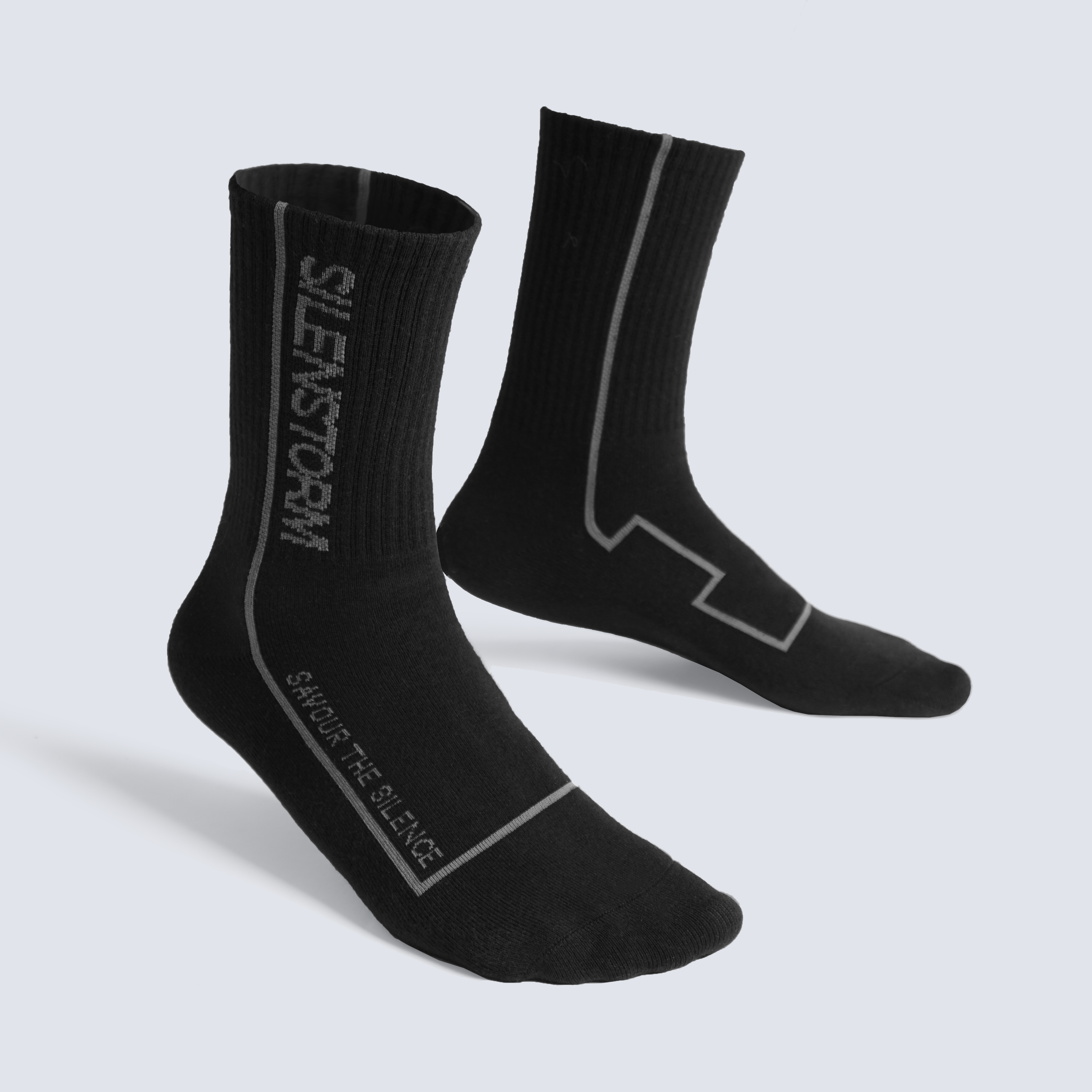 SILENSTORM 字母提花中長筒襪