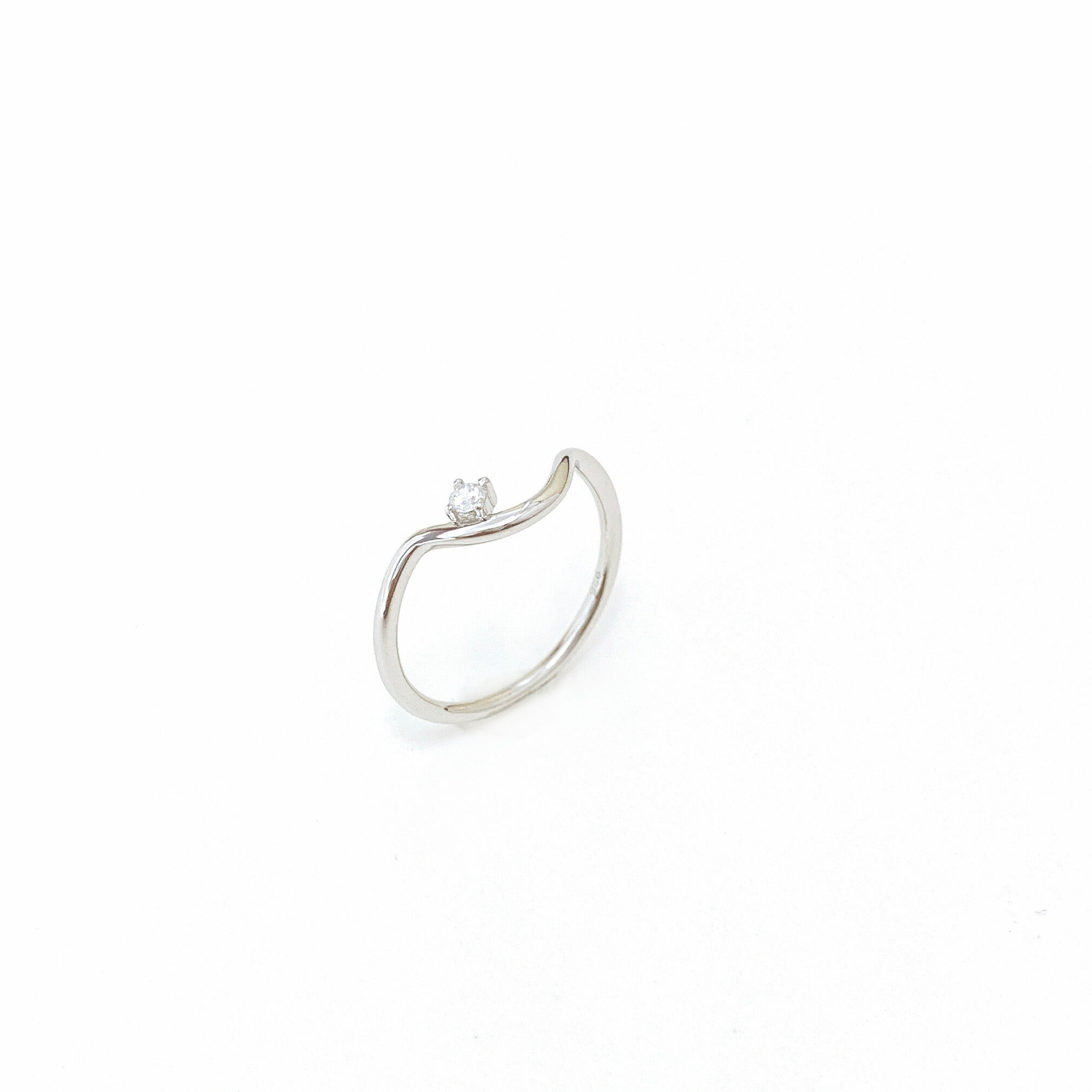 小波浪曲線 純銀戒指