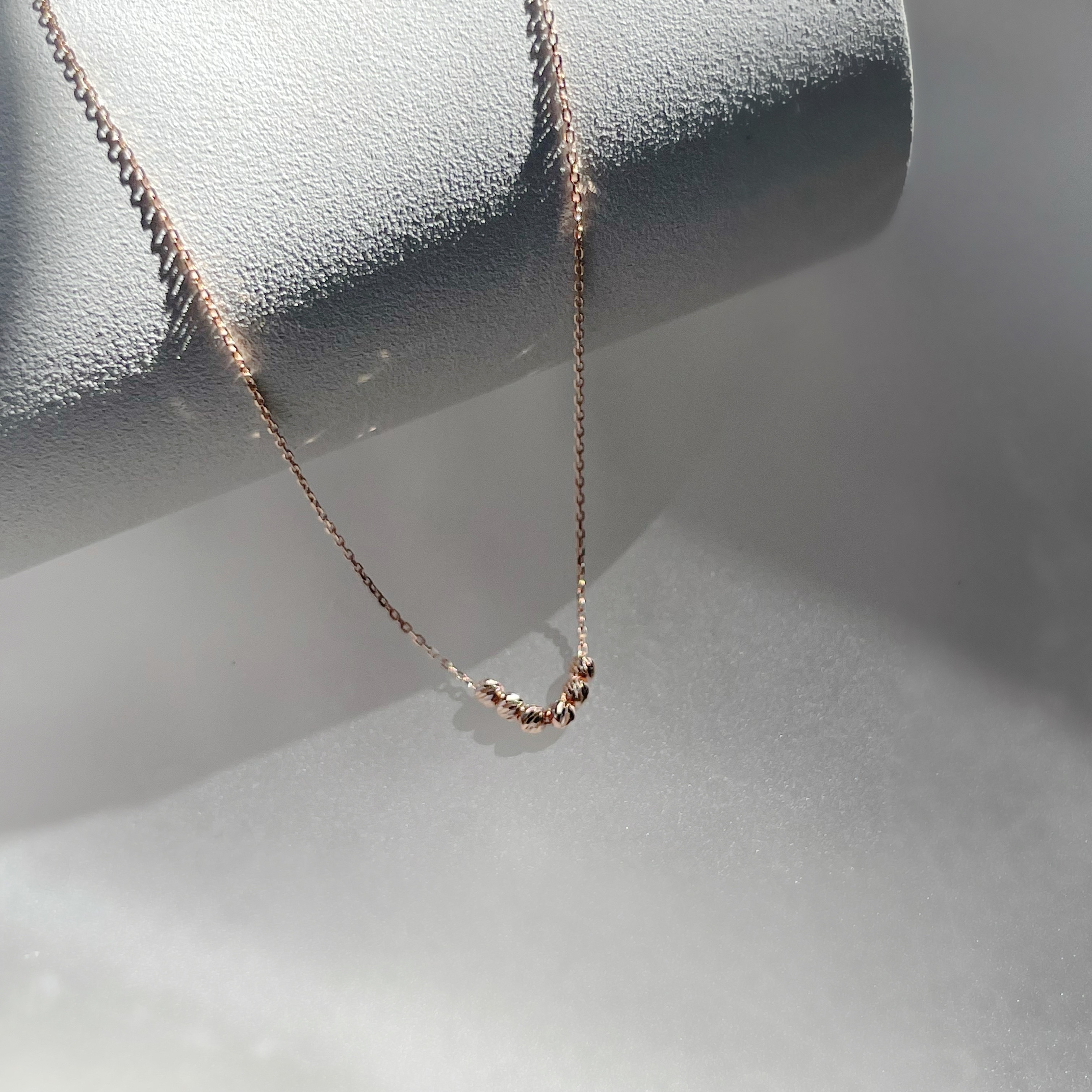 14K微笑cutting ball鎖骨鏈