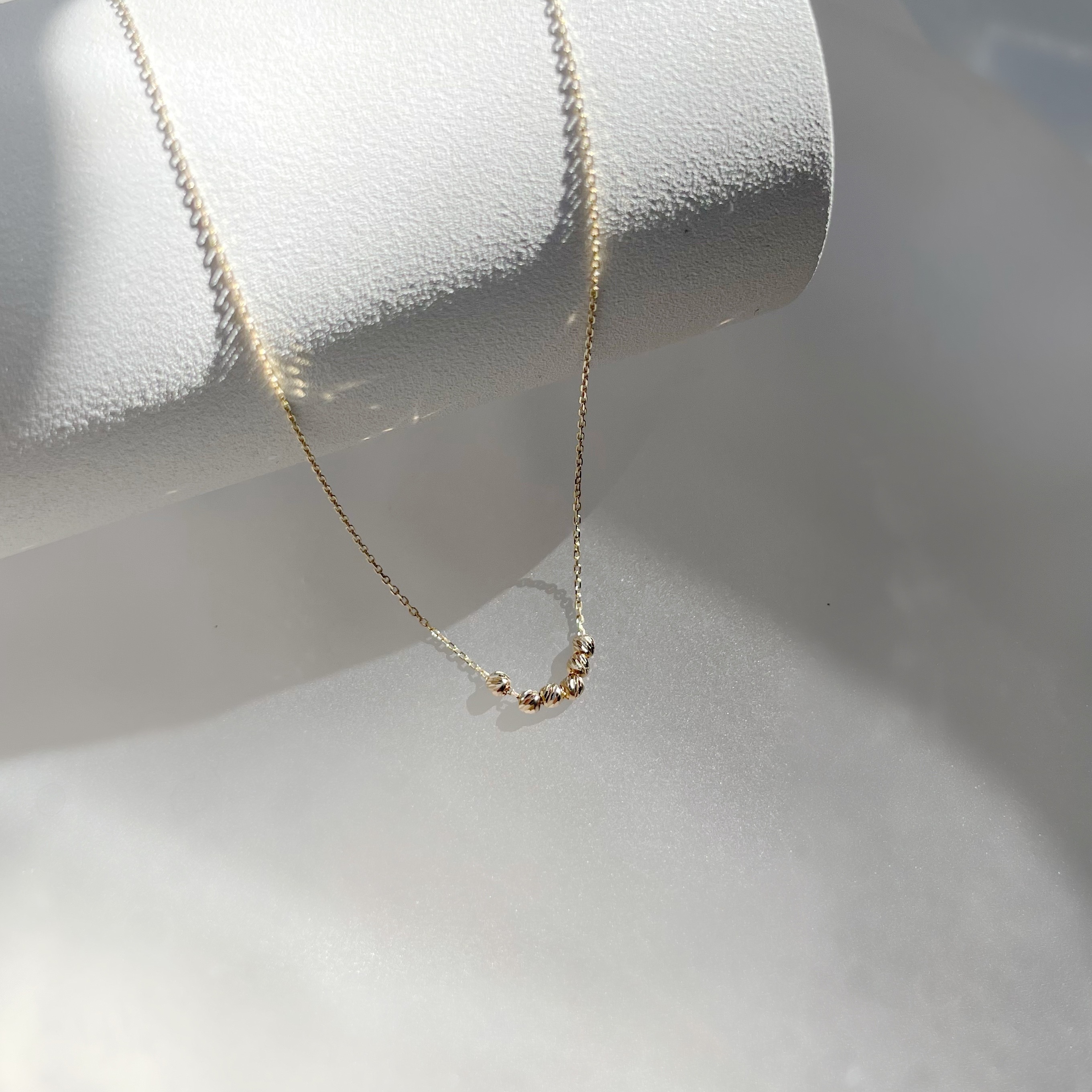 14K微笑cutting ball鎖骨鏈