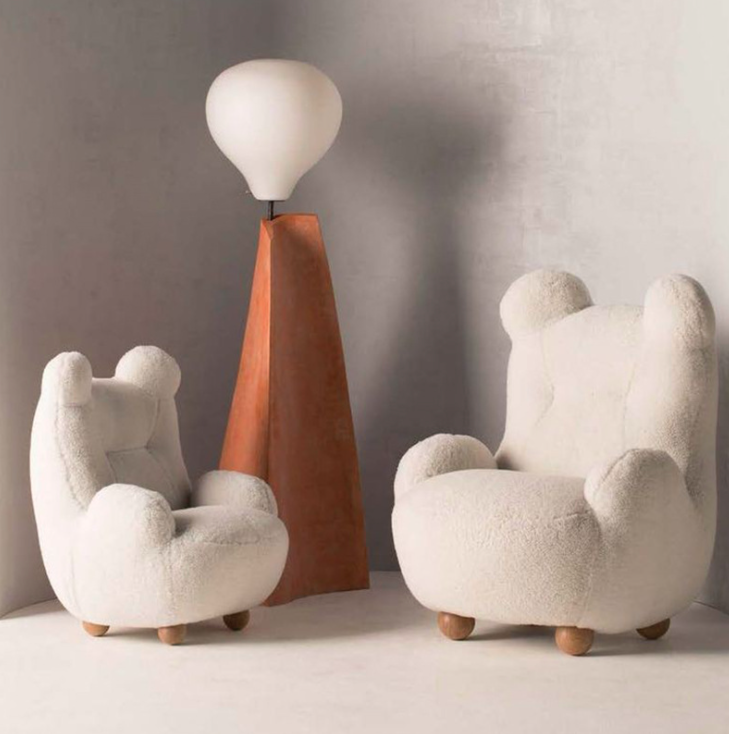 小熊寶寶羊羔絨造型椅