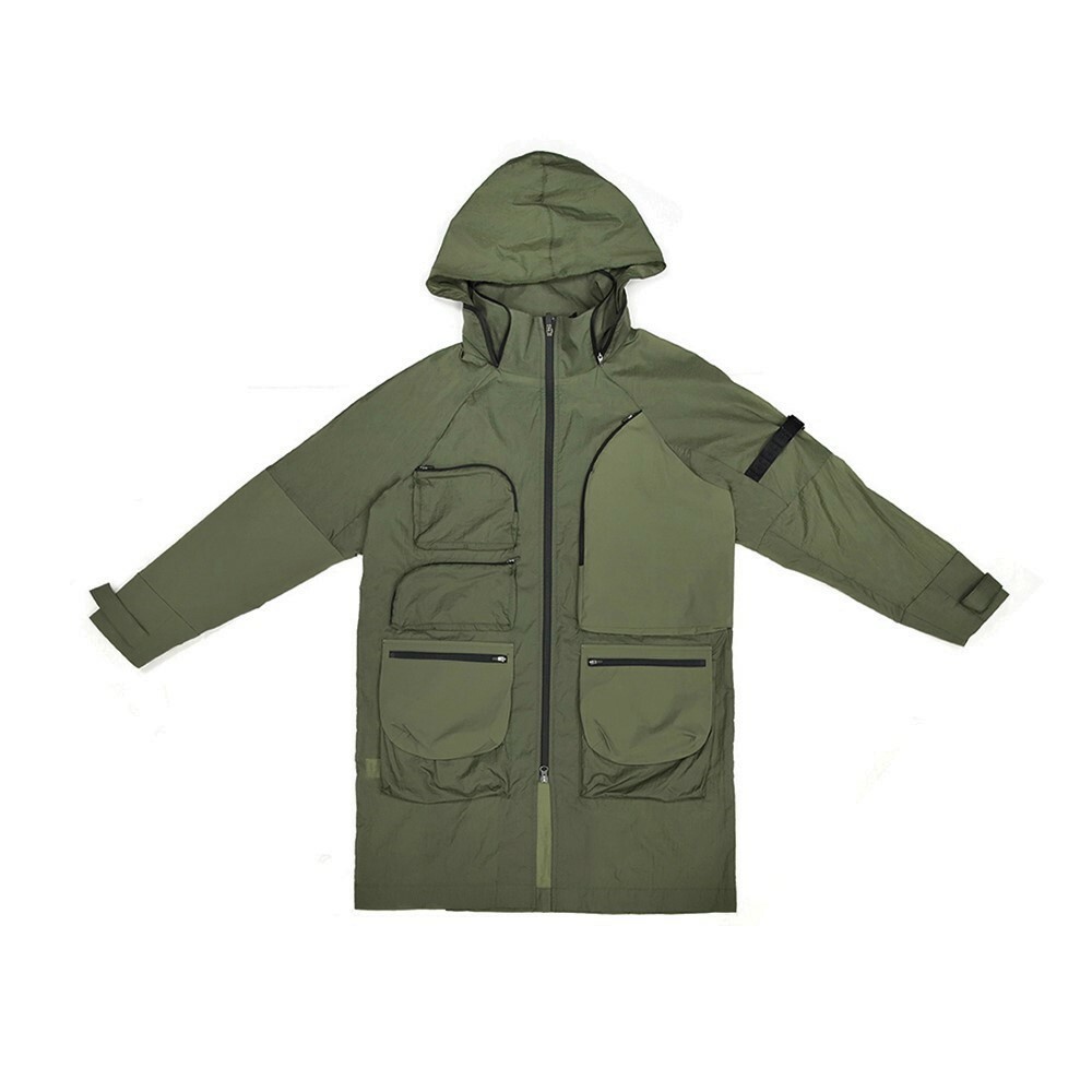 多功能口袋大衣 - 軍綠