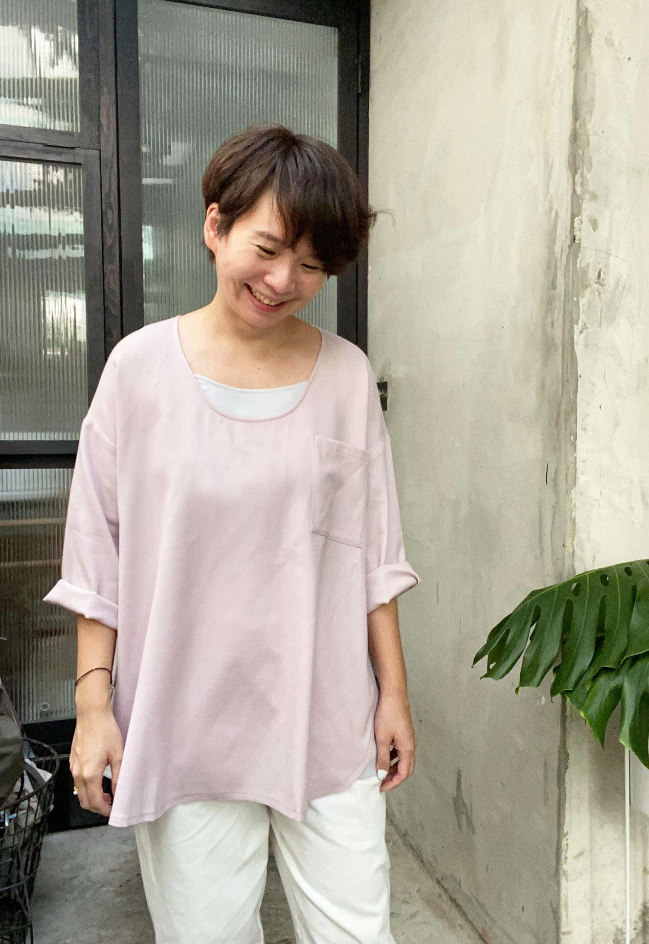 優雅的鬆鬆人生口袋上衣-晨之美