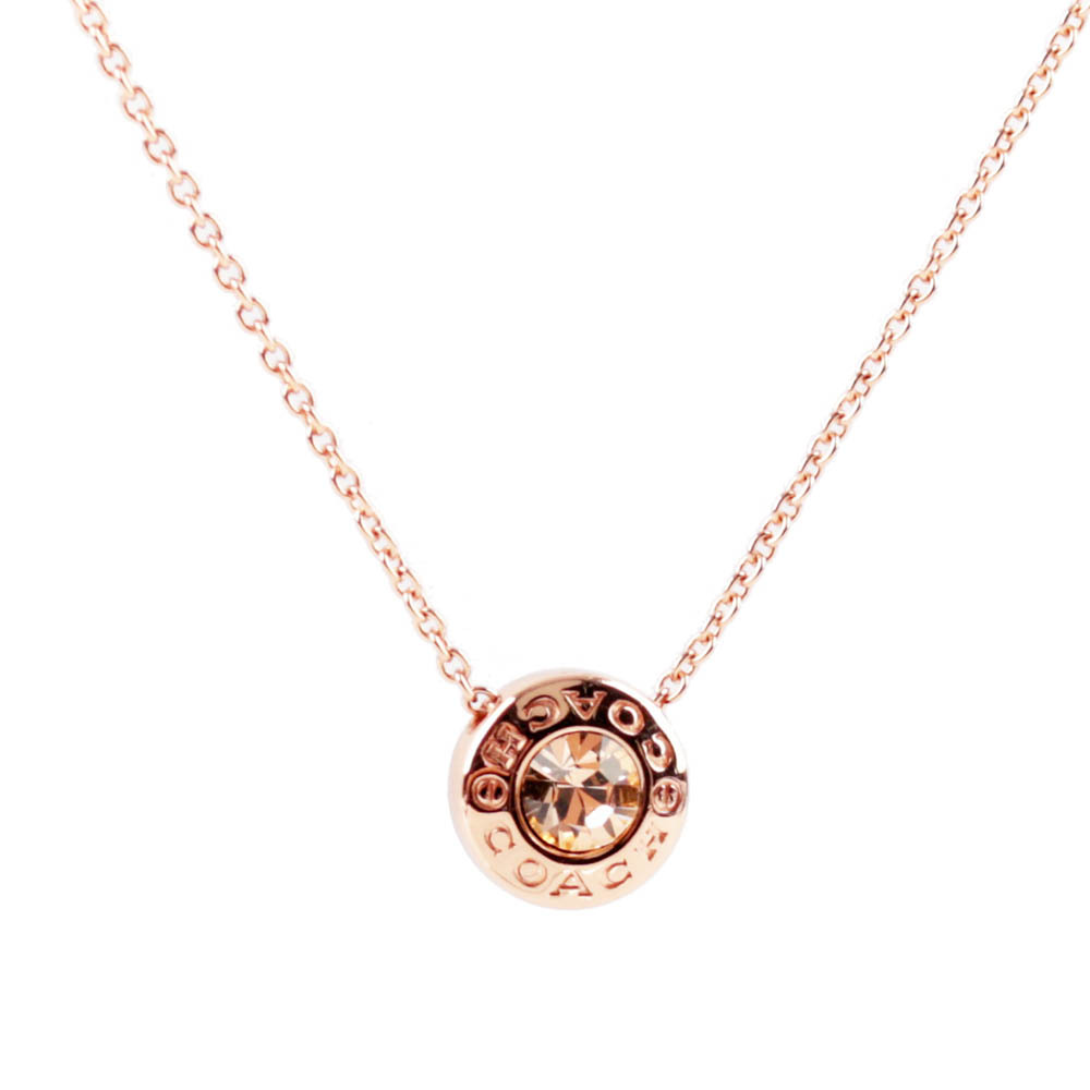 COACH OPEN CIRCLE STONE STRAND NECKLACE