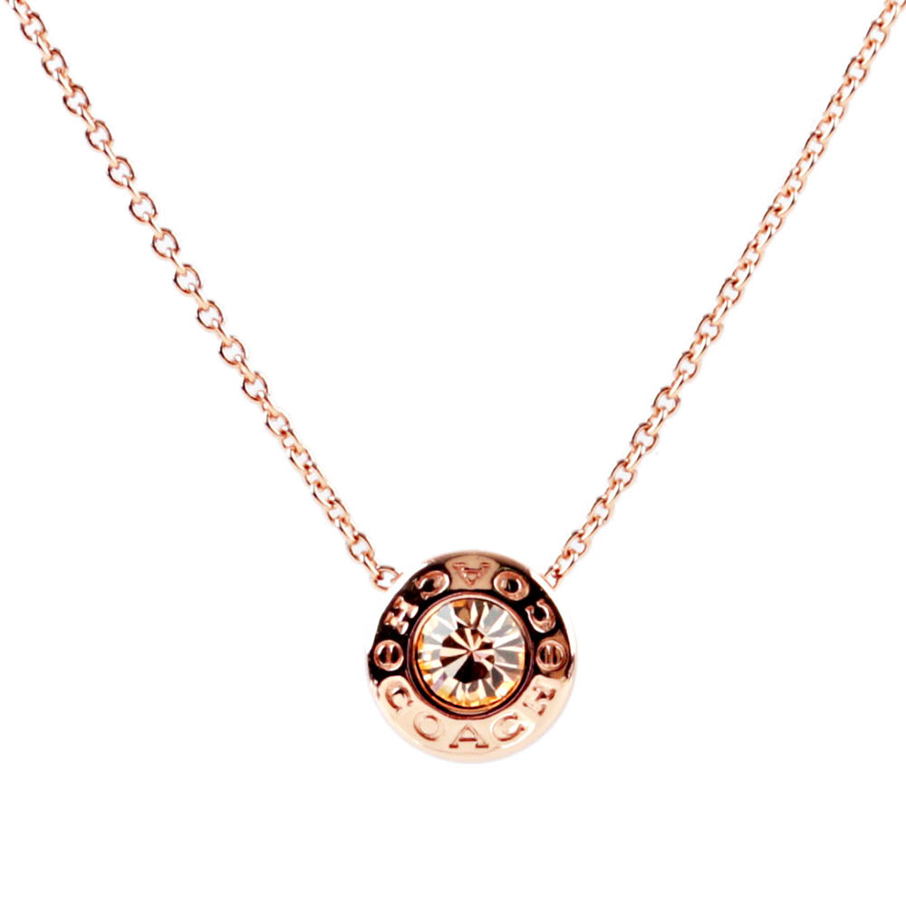 COACH OPEN CIRCLE STONE STRAND NECKLACE