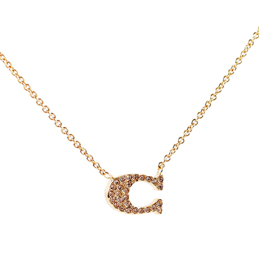 【COACH】C Logo水鑽項鍊