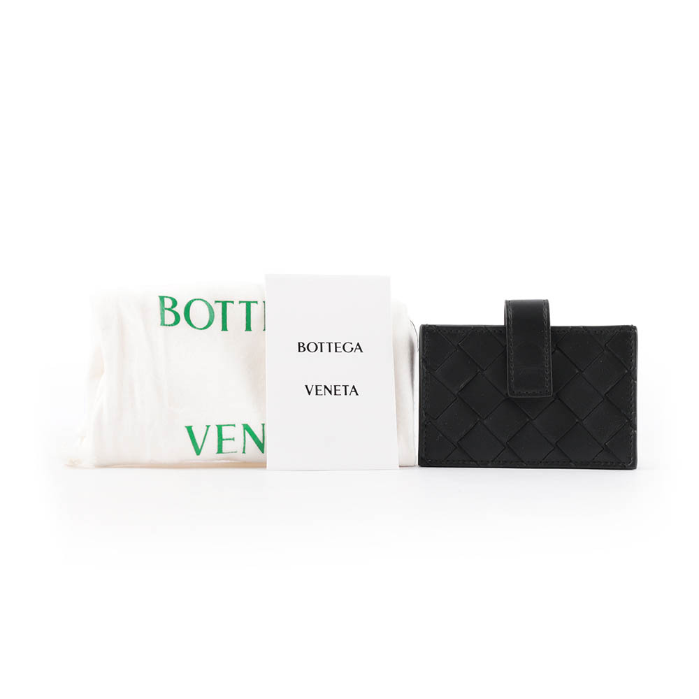 【BOTTEGA VENETA】小牛皮編織風琴式壓釦卡片夾