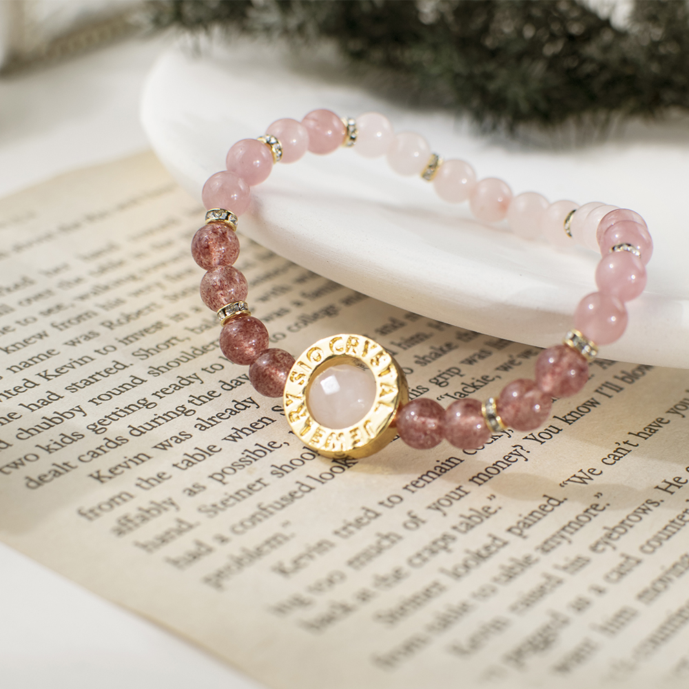 能量手鍊【邱比特】粉晶草莓晶手鍊