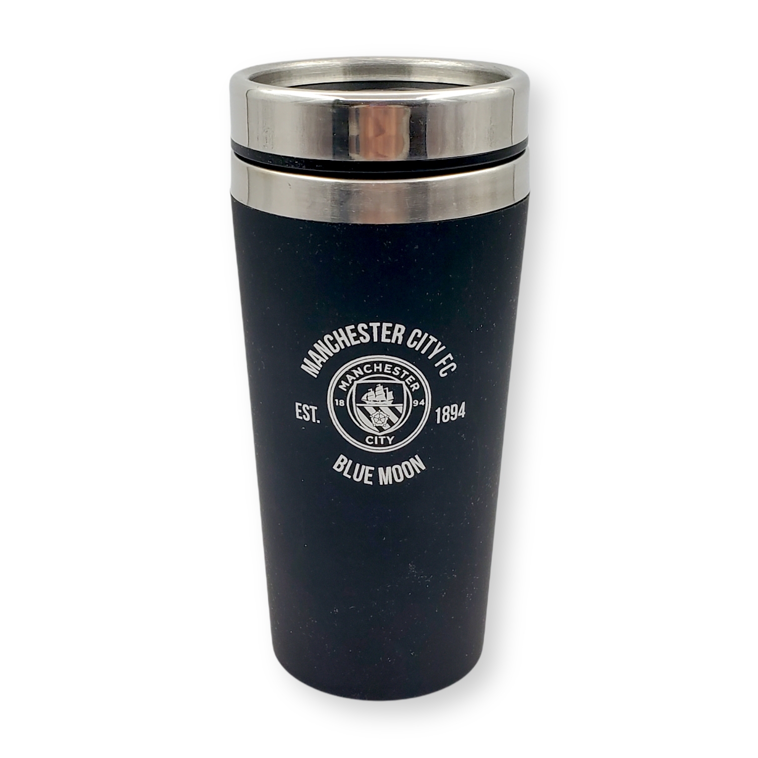 曼城黑色無柄旅行咖啡杯