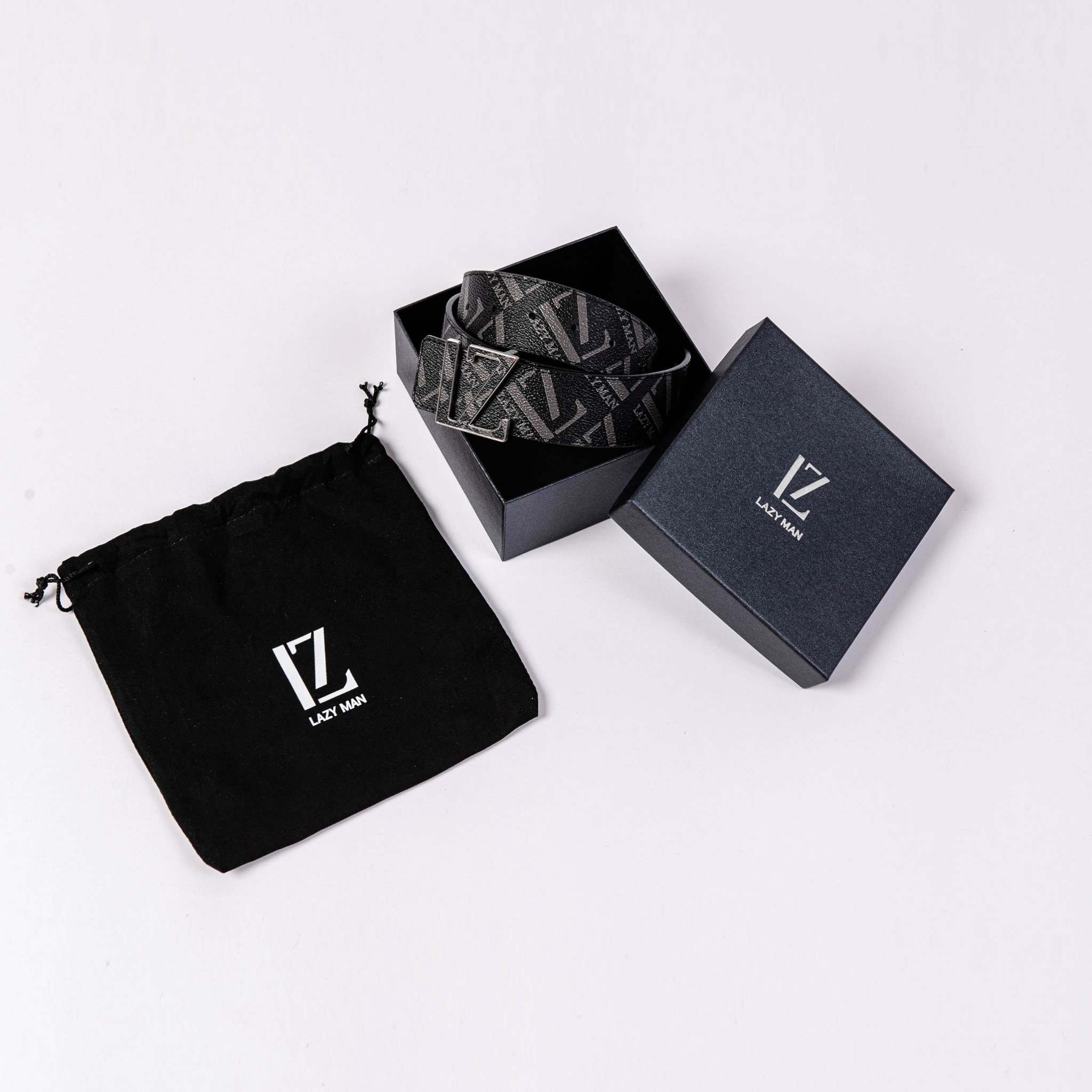 Lazy Man  雙面滿版印花皮帶