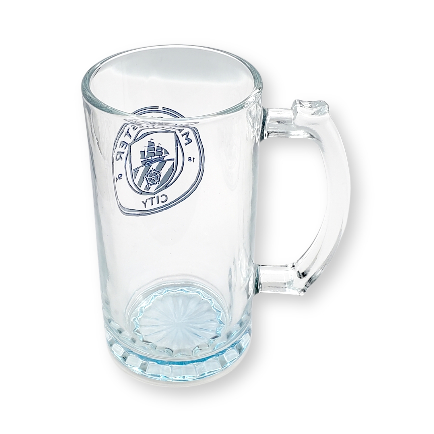 曼城淺藍色會徽啤酒杯