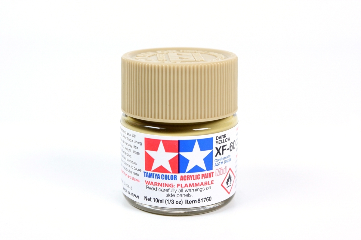 Tamiya 81760 XF-60 水性模型漆 10ml dark yellow 暗黃