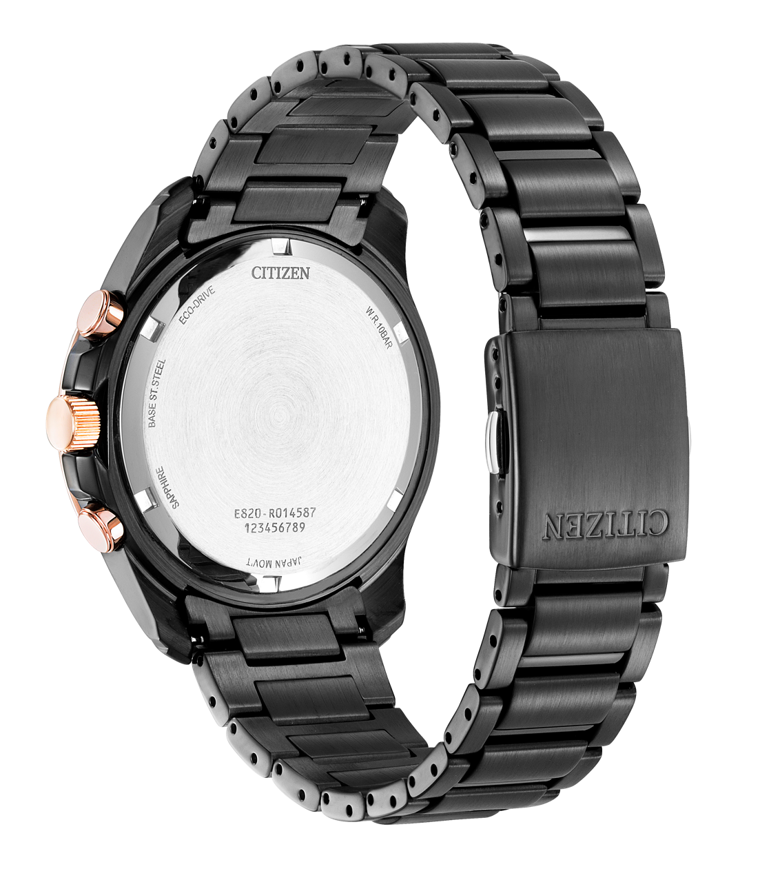 萬年鐘錶 - Citizen 星辰錶   光動能系列  萬年曆 藍面玫瑰金框不鏽鋼男錶  BL5546-81L  錶徑43MM