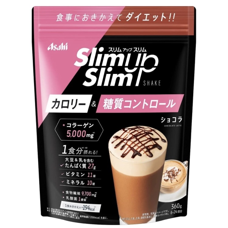 日本 ASAHI 朝日 Slim Up Slim Shake Chocolat 360g 美肌健康酵素代餐飲品-朱古力口味