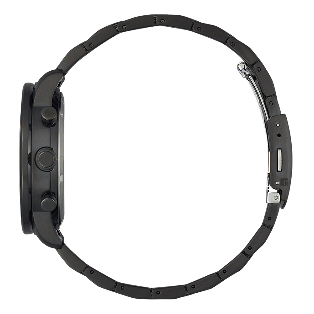 萬年鐘錶 - Citizen 星辰錶 全黑藍面光動能男錶 CA4505-80M  錶徑43MM