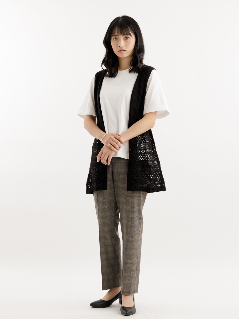 oversize Tshirt 穿搭黑色開襟針織背心