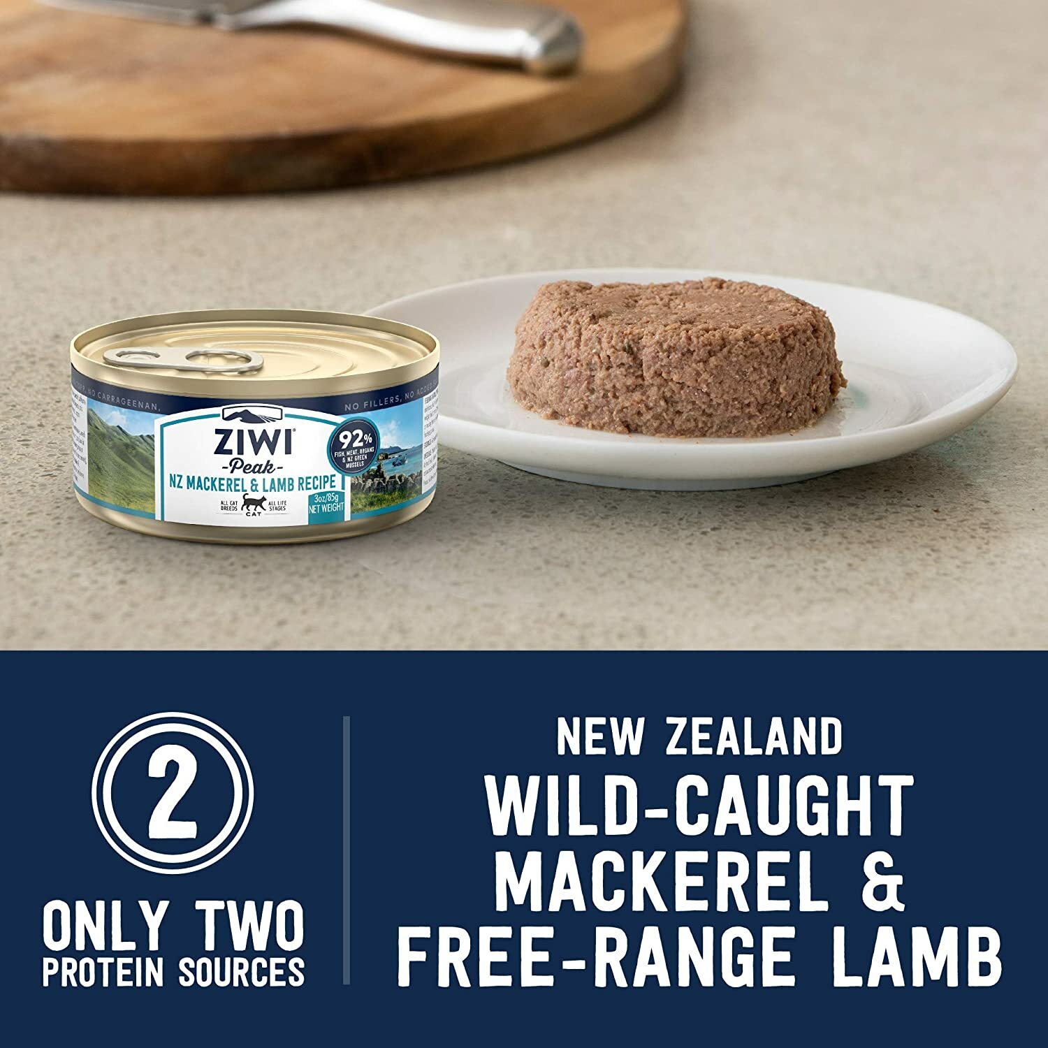 ZiwiPeak Canned Wet Cat Food - Mackerel & Lamb 85g x 24