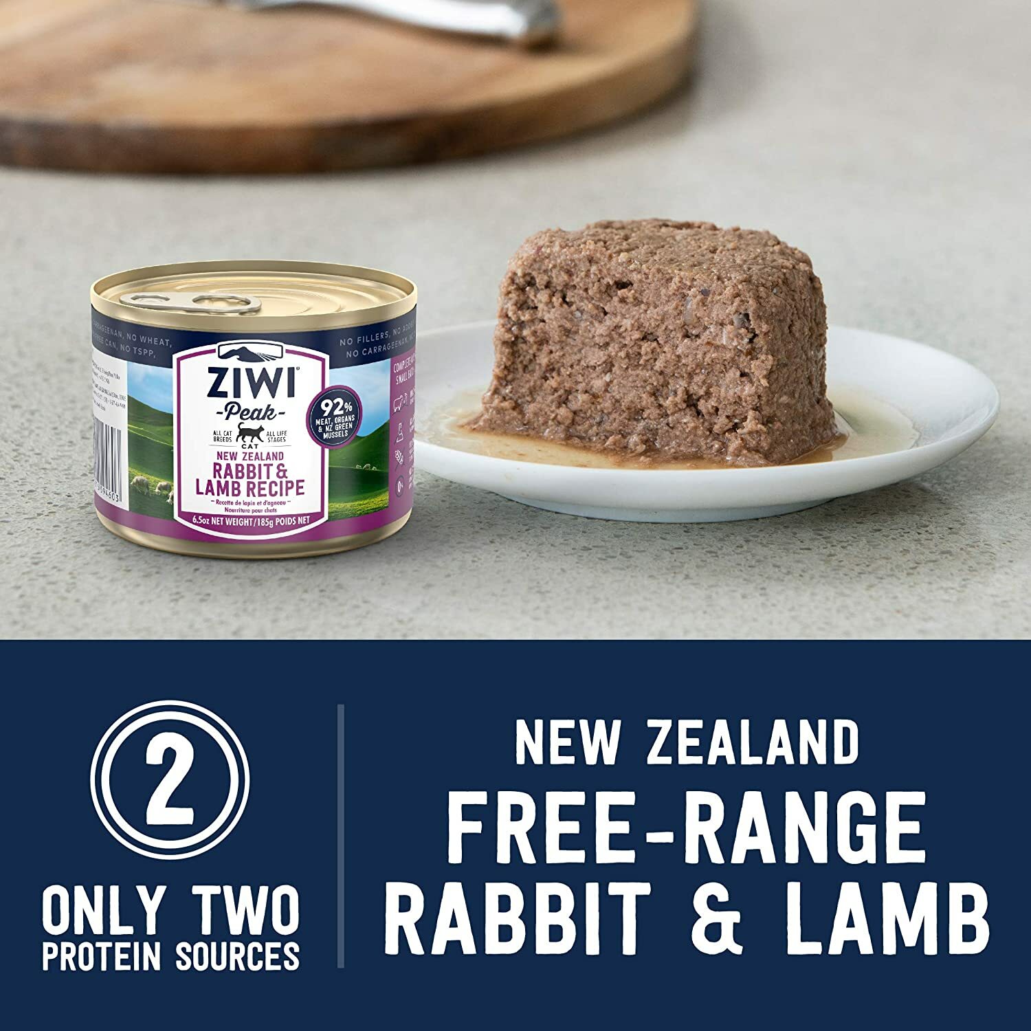 ZiwiPeak Canned Wet Cat Food - Rabbit & Lamb 185g x 12
