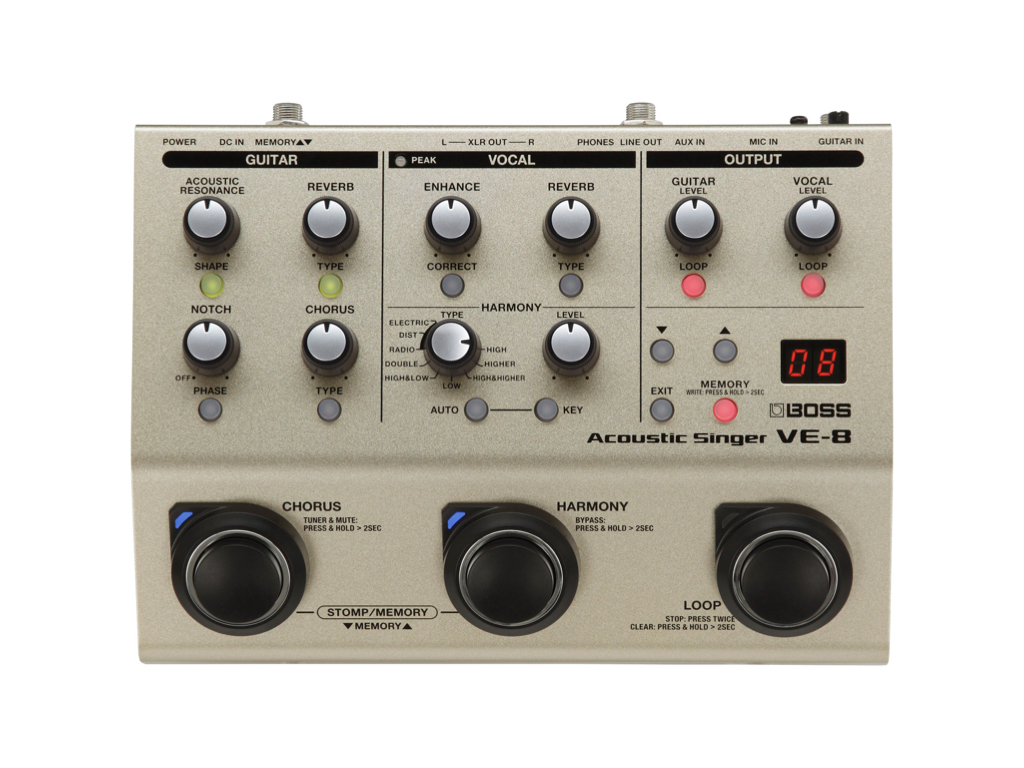 Boss VE-8 Acoustic Singer 人聲效果器 效果器 彈唱吉他手的完美解決方案