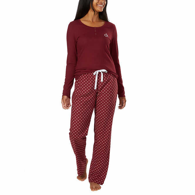 Calvin Klein - 酒紅色睡衣2件套裝