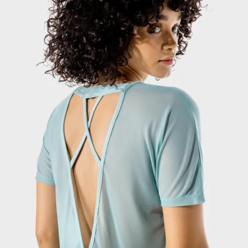 Fitness 網眼露背T恤（羅勒色）