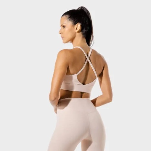 Fitness 抓皺交叉運動內衣（杏桃粉）