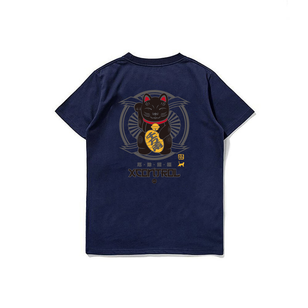 XCTRL 厄除招福招財貓短T-丈青