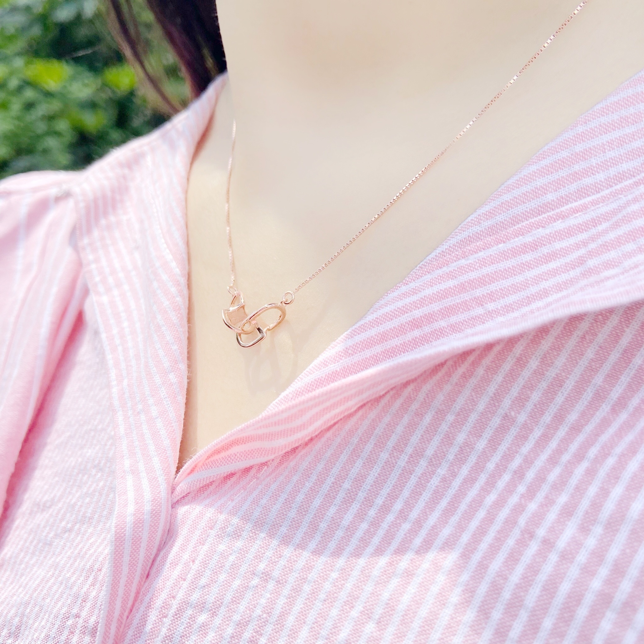 | 925純銀・白金・ 玫瑰金 | 日常小牽絆項鍊 (銀/玫瑰金) | NE0348 |