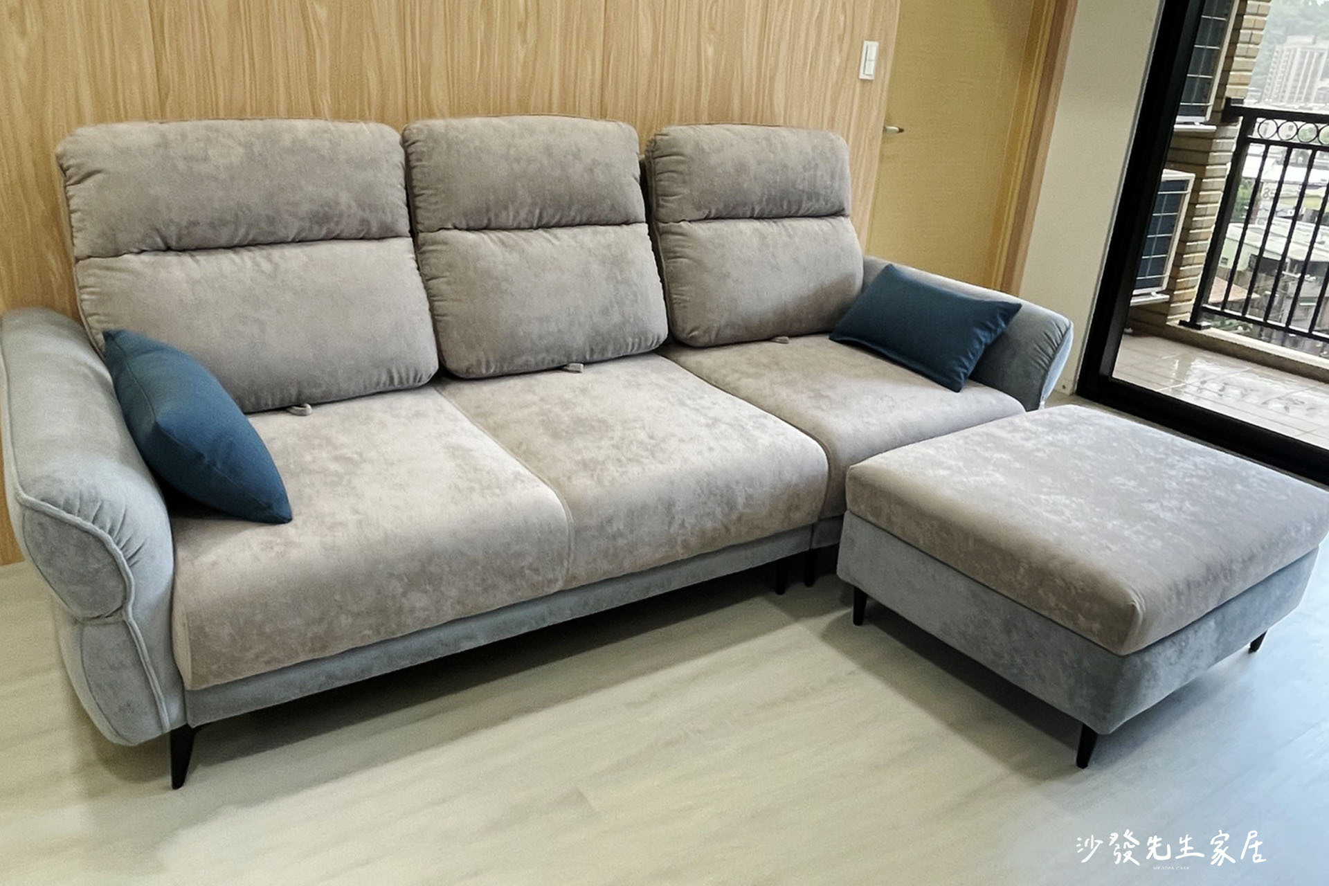 尼可沙發採用比利時貓抓布，防磨細數高達十幾萬轉