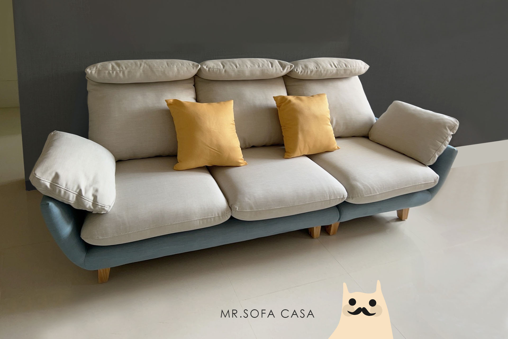 外表小巧可愛，明亮活潑的米羅沙發內含可水洗珍珠棉，蓬鬆柔軟有彈性