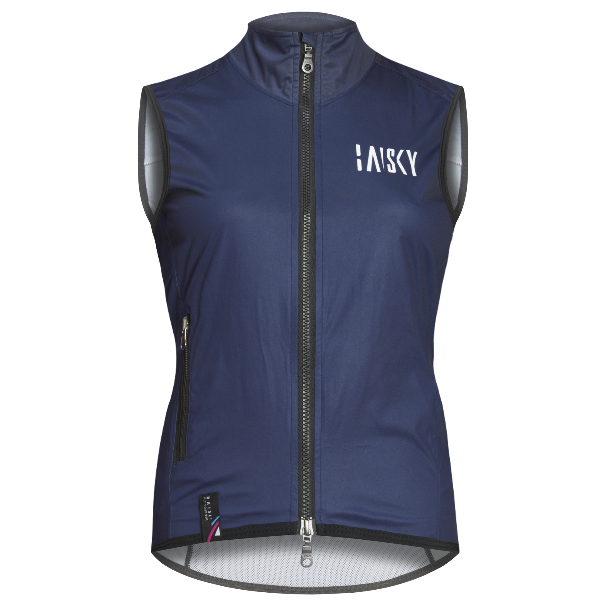 女款雙拉鍊防風背心 BK 藍