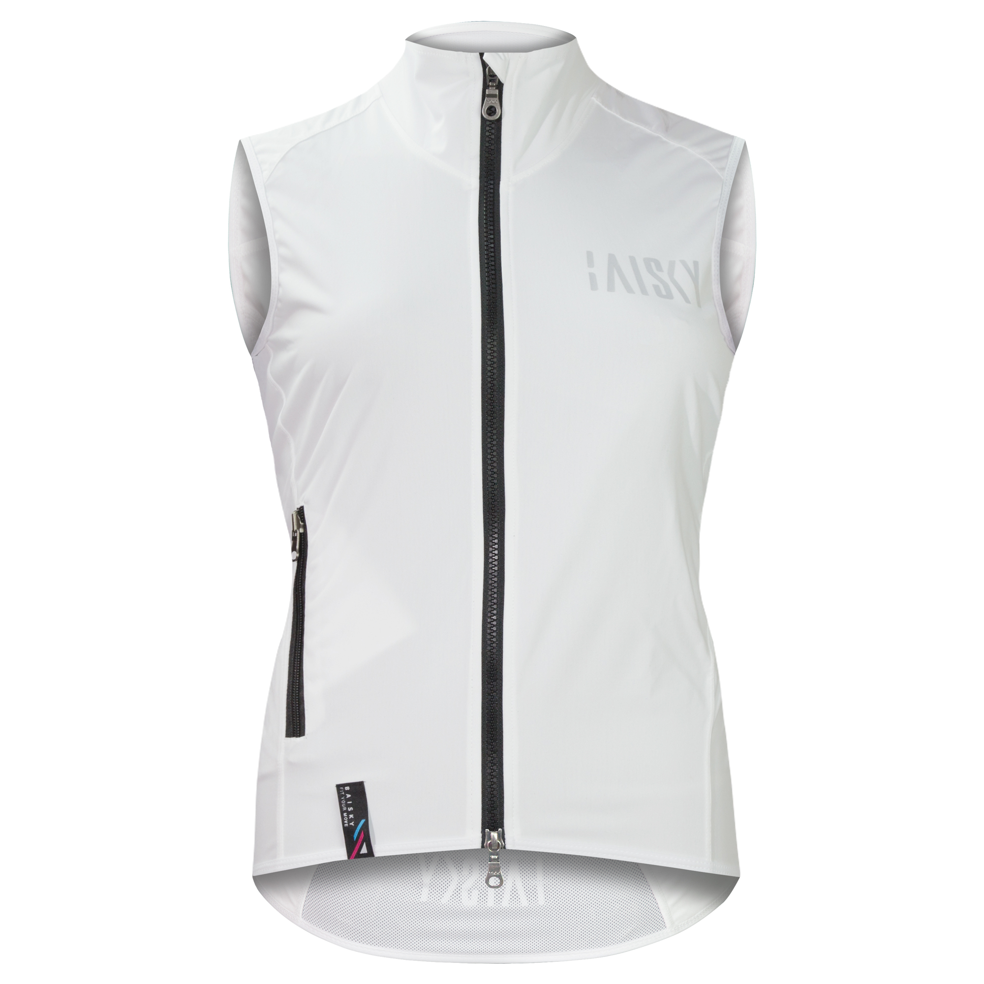 女款雙拉鍊防風背心 BK 白