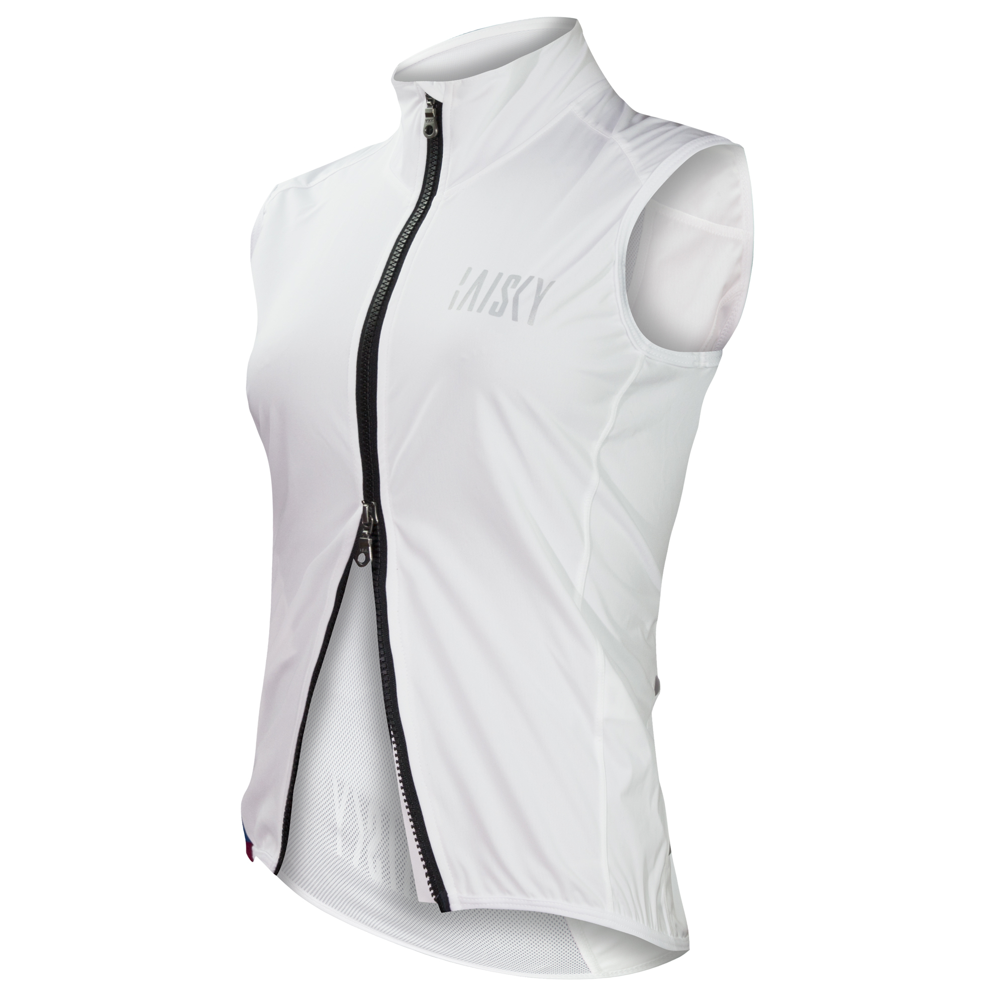 女款雙拉鍊防風背心 BK 白