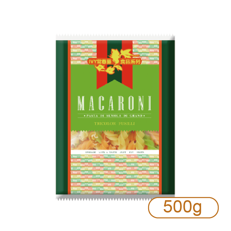 【常春藤】通心麵- 三色螺絲 500g