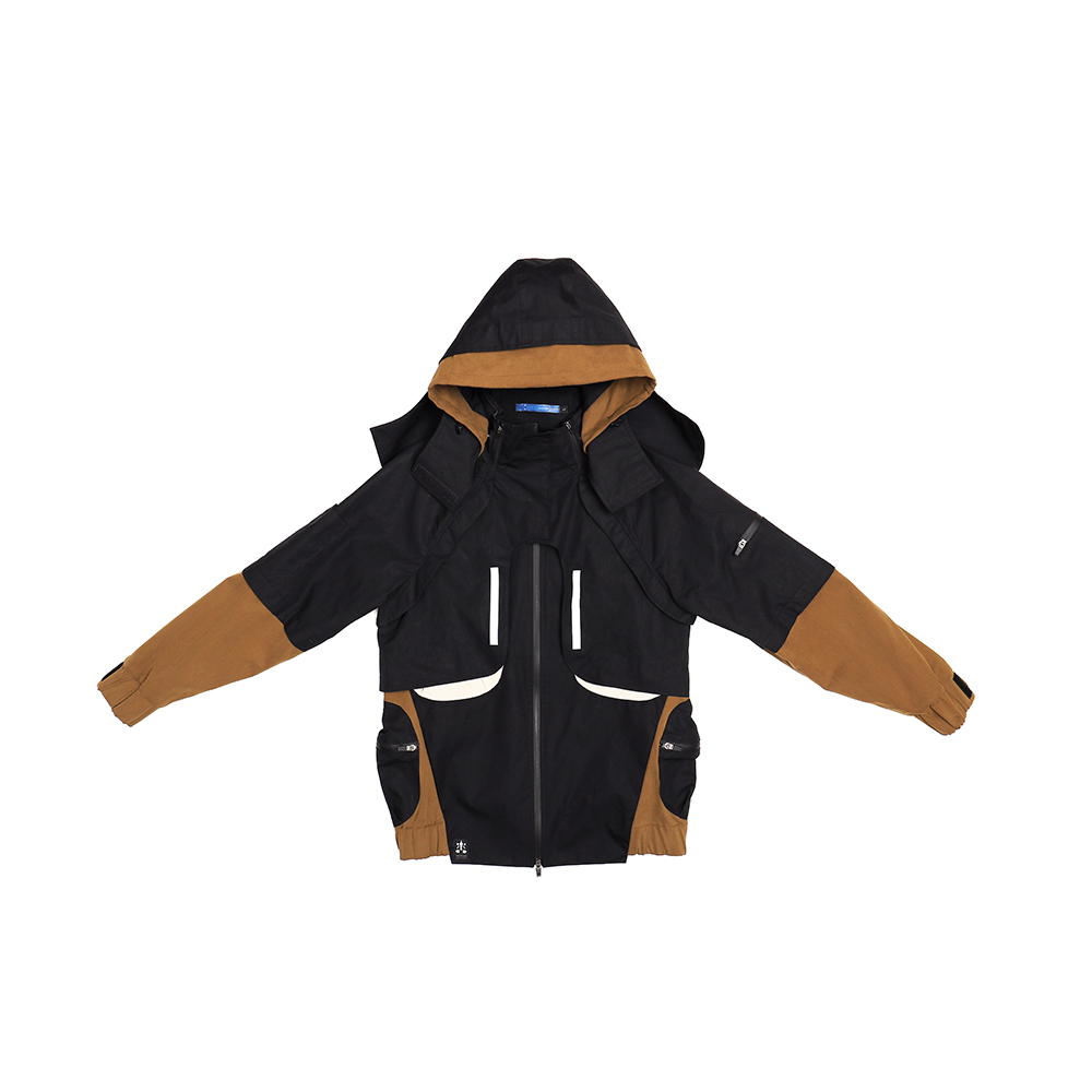 可拆卸功能「殼」外套 - 黑