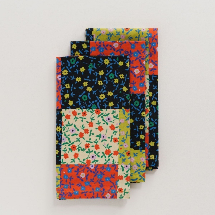 美國 BAGGU 環保餐巾三入組 小花拼布