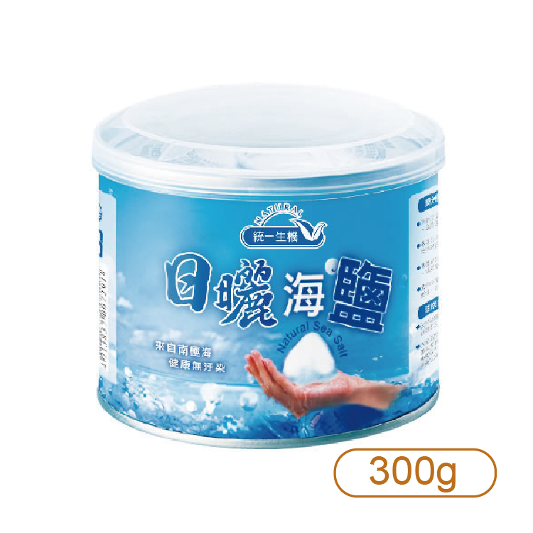 【統一】天然海鹽300g (罐)