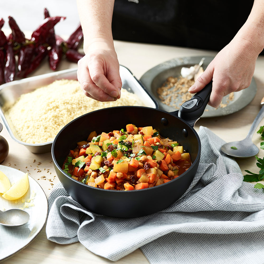 Choc 黑銀都會TWISTY活動柄系列 l 加厚不沾深煎炒鍋 (適用IH感應爐 / 需另加購握柄)