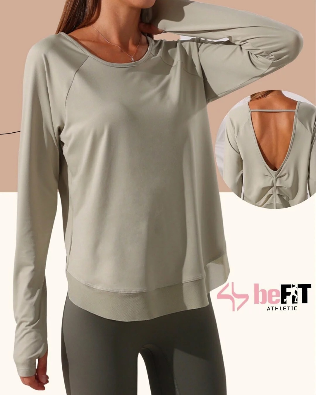 beFIT 長袖速乾運動瑜伽上衣｜【10/19 截單，預計 :10月尾至11月中發貨】